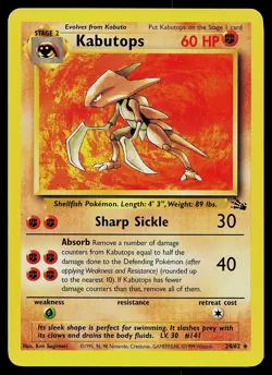 Pokemon Card - Kabutops Fossil 24/62 Rare - Image 1