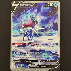 Suicune v GG38/GG70 Ultra Rare Pokemon TCG Crown Zenith Galarian Gallery Card - Image 1
