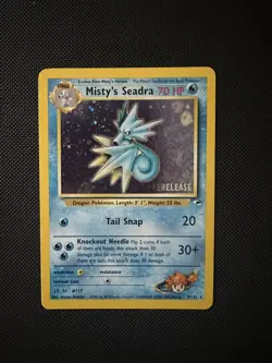 Misty’s Seadra [PR] 9/132 Holo Gym Heroes WOTC 2000 Vintage Pokemon Card NM - Image 1