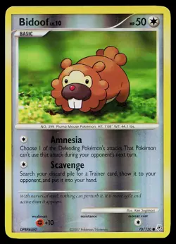 Pokemon Card - Bidoof Diamond and Pearl 70/130 Common Reverse Holo - Image 1