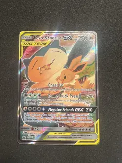 Pokemon Eevee & Snorlax GX SM169 Promo TAG TEAM Holo Basic 270 HP - Image 1