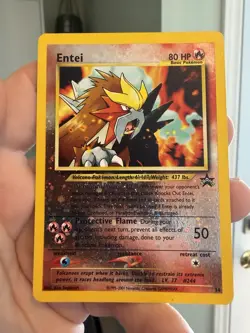 Entei 34 WOTC Reverse Holo Black Star Promo - Pokemon TCG - LP With Indent - Image 1