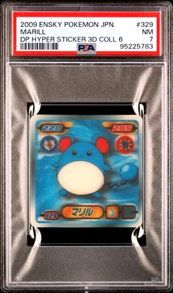 READ PSA 7 2009 ENSKY POKEMON DIAMOND PEARL STICKER 3D COLLECTION 6 329 MARILL - Image 1
