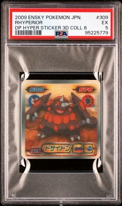 READ PSA 5 2009 ENSKY POKEMON DIAMOND PEARL HYPER STICKER 3D COLL 309 RHYPERIOR - Image 1