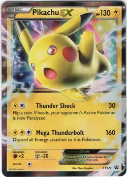 Pikachu EX - XY174 - Battle Heart Tins Promo - Holo PL/MP, English Pokemon Promo - Image 1