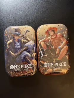 2 X One Piece TCG Mini Tin Pack Set Vol 2 - New Sealed English (1 Sabo & 1 Ace) - Image 1