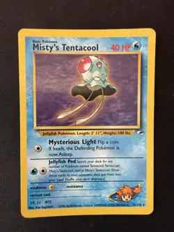Misty's Tentacool 32/132 Pokemon Card TCG Gym Heroes Regular Non Holo Rare - Image 1