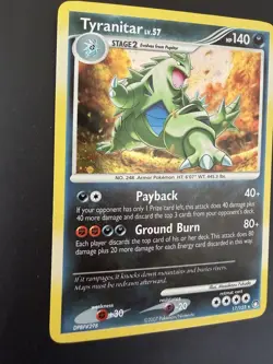 Pokemon TCG Tyranitar Mysterious Treasures Reverse Holo Rare Card 17/123 foil sw - Image 2
