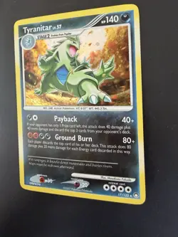 Pokemon TCG Tyranitar Mysterious Treasures Reverse Holo Rare Card 17/123 foil sw - Image 3