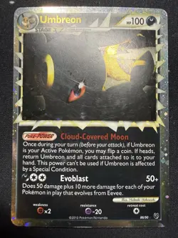 Pokemon Umbreon Prime Ultra Rare Holo 86/90 Undaunted HP100 Evoblast Card 2010 - Image 1