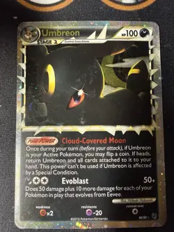 Pokemon Umbreon Prime Ultra Rare Holo 86/90 Undaunted HP100 Evoblast Card 2010 - Image 2