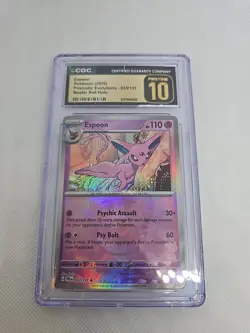2025 Pokemon Prismatic Evolutions Espeon Master Ball Reverse Holo CGC Pristine10 - Image 1