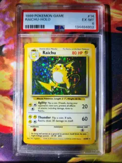 Pokemon TCG Raichu Base Set Holo Unlimited Rare - Image 1