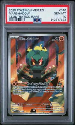 2025 POKEMON MEG EN-MEGA EVOLUTION ILLUSTRATION RARE #146 MARSHADOW PSA 10 - Image 1