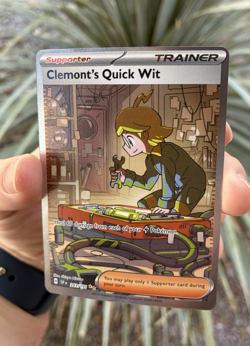 Clemont's Quick Wit, Pokemon Near Mint, Surging Sparks, SIR Rare, 243/191 - Image 1