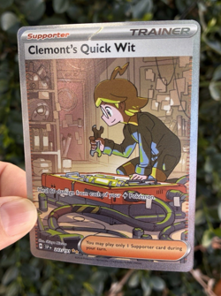 Clemont's Quick Wit, Pokemon Near Mint, Surging Sparks, SIR Rare, 243/191 - Image 2