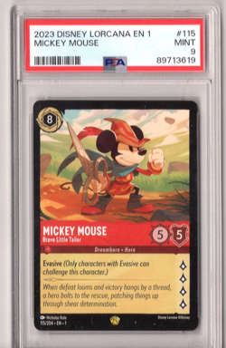 2023 Disney Lorcana: The First Chapter Legendary Mickey Mouse #115 PSA 9 - Image 1
