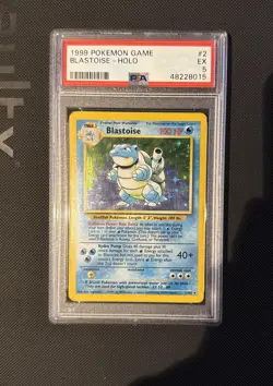1999 Pokemon Base Set Blastoise Holo Unlimited Rare Card 2/102 WOTC PSA 5 ! - Image 2