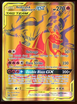 Reshiram & Charizard GX Tag Team LP/Pl SM247 Jumbo Full Art Promo Pokemon - Image 1