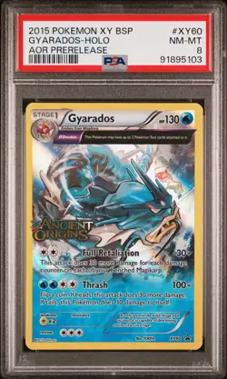 2015 Pokemon XY Black Star Promos Gyarados-Holo #XY60 NM-MT PSA 8 AOR Prerelease - Image 1
