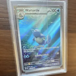 Pokemon Wartortle Illustration Rare Holo Scarlet Violet 151 #171 PSA 10 damaged - Image 5
