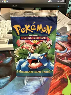 *HEAVY 21.0g* 1999 Pokemon Base Set Unlimited Pack - Short Crimp, Thin Font - Image 1