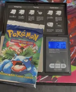 *HEAVY 21.0g* 1999 Pokemon Base Set Unlimited Pack - Short Crimp, Thin Font - Image 4