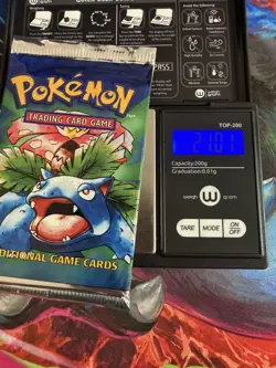 *HEAVY 21.0g* 1999 Pokemon Base Set Unlimited Pack - Short Crimp, Thin Font - Image 5