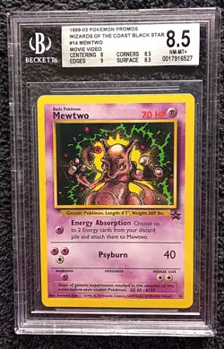 Pokemon Mewtwo #14 Black Star Promo WOTC Vintage BGS 8.5 Graded Near Mint - Image 2