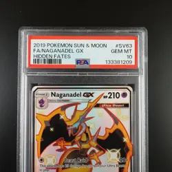 PSA 10 Naganadel GX SV63/SV94 Pokemon Hidden Fates Full Art Holo Card - Image 2