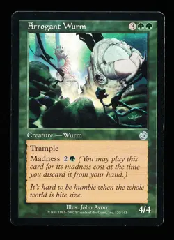 * * 1x Arrogant Wurm x1 * * Torment MTG MP Moderately Played - Image 1