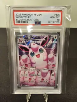 2025 Pokemon Phantasmal Flames Wigglytuff Illustration Rare #105/094 - PSA 10 - Image 1