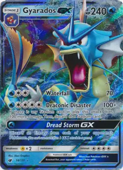 Gyarados GX - 18/111 - Ultra Rare PL/MP, English Pokemon Crimson Invasion - Image 1