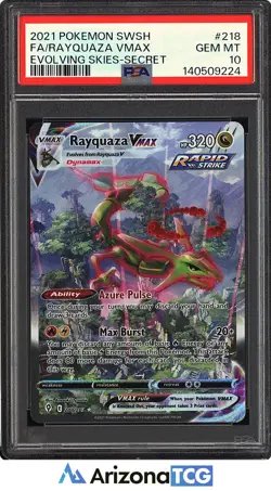 Pokemon 2021 Rayquaza VMAX 218/203 Alt Art Evolving Skies GEM MINT PSA 10 - Image 1