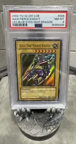 PSA 8 Gaia The Fierce Knight LOB-006 Yugioh 2002 - Image 1