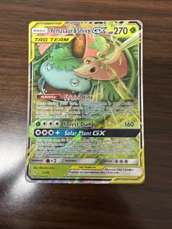 Pokemon TCG Venusaur & Snivy GX 1/236 Sm-Cosmic Eclipse English Card - Image 1