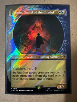 Pippin, Guard of the Citadel SURGE FOIL SHOWCASE Lord of the Rings LTR MTG Magic - Image 1