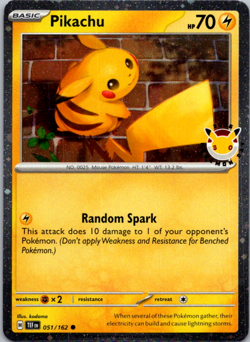 Pokemon - Pikachu (Pokemon Day 2026) 051/162 Cosmos Holo TEF - NM - Image 1