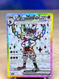 Stellar Crown Cinderace ex 157/142 Ultra Rare Pokemon NM/M - Image 1