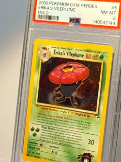 PSA NM-MT 8 ERIKA'S VILEPLUME HOLO #5 POKEMON GYM HEROES (VINTAGE) *NICE* - Image 1