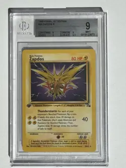 1999 Pokemon Fossil 1st Edition #030 Zapdos BGS 9 - Image 1