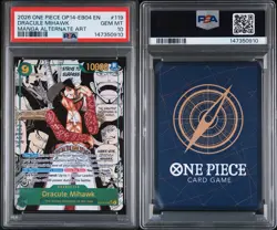2026 One Piece Azure Sea's Seven Dracule Mihawk Manga Alt Art #OP14-119 PSA 10 - Image 3