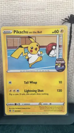 Pokemon Pikachu On The Ball UK Exclusive Futsal Promo Card 001/005 UNSEALED - Image 1