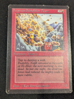 Dwarven Demolition Team - Beta - Uncommon - LP - MTG - Magic the Gathering - Red - Image 1
