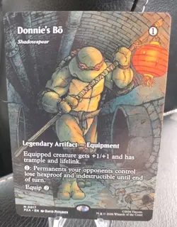 NM Borderless Donnie's Bo, MTG, TMNT, Magic the Gathering, 17 - Image 1