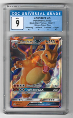 Pokemon Charizard GX SM211 Promo Holo Hidden Fates Tins CGC 9 with sub-grades - Image 1