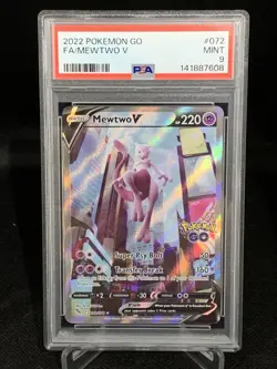 2022 Pokemon SWSH Pokemon GO Mewtwo V #072/078 PSA 9 - Image 1