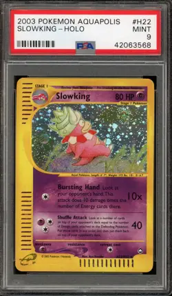 Pokemon Slowking Aquapolis Holo Rare #H22 PSA 9 Mint - Image 1