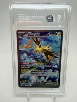 Pokemon Scarlet & Violet 151 Special Illustration Rare Zapdos EX 202/165 TAG 9 - Image 1