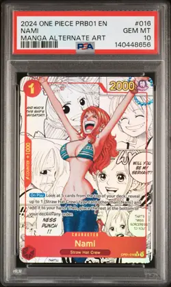 2024 One Piece PRB01 EN Manga Alternate Art #016 Nami PSA 10 GEM MINT - Image 1